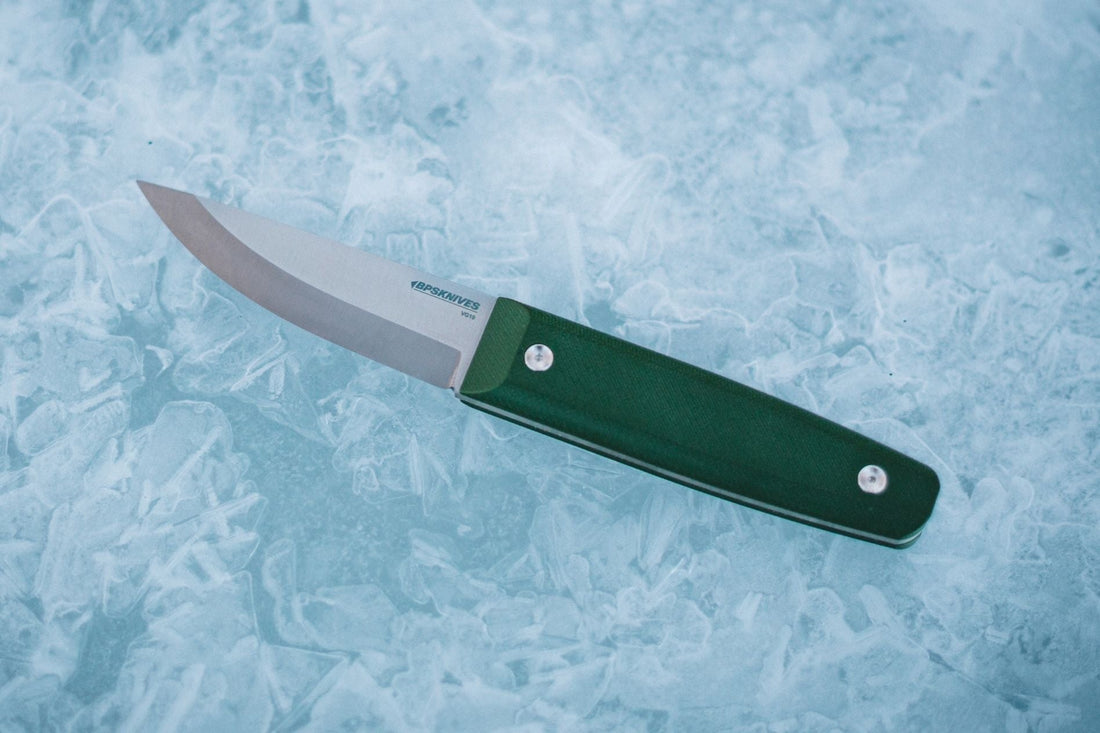 Aurora fixed-blade knife by BPS Knives inspired by the Northern Lights