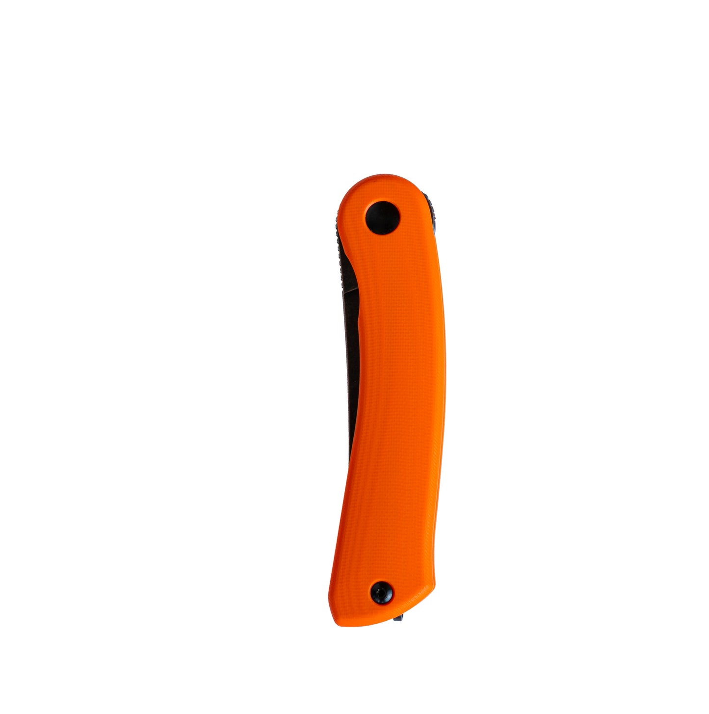 Orange folding knife on a white background