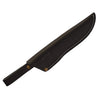 Black leather knife sheath on a white background